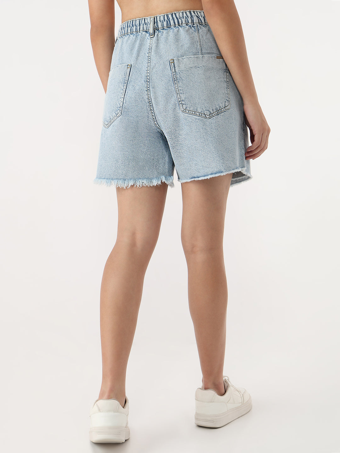 Women Light Blue High-Rise Skorts
