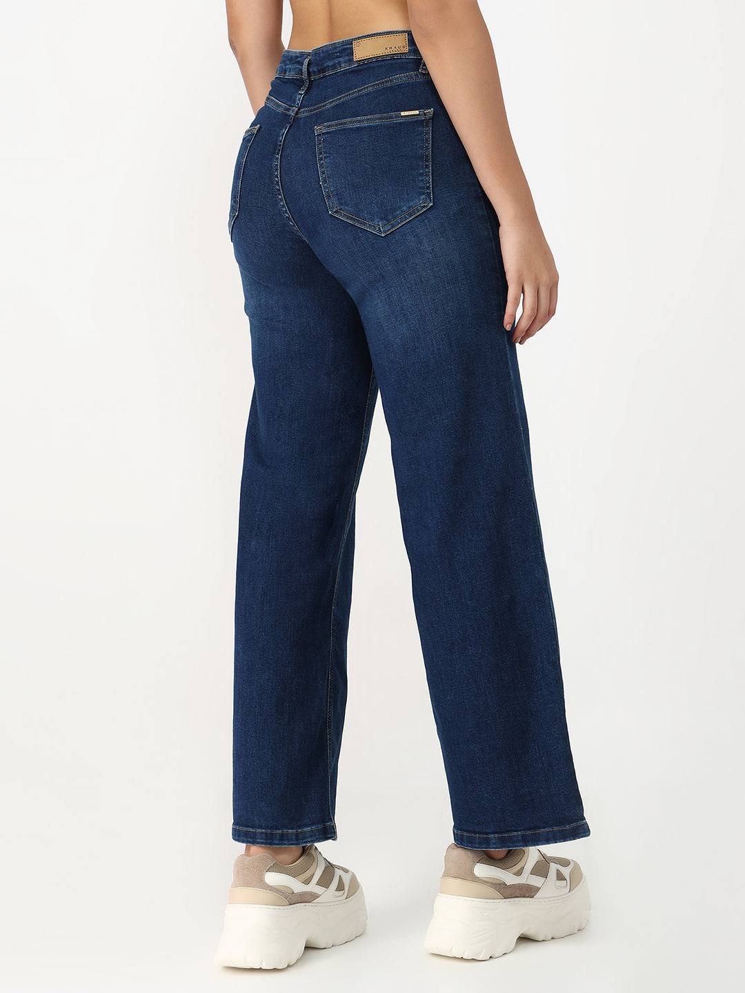 Women Blue High-Rise Wide Leg Jeans