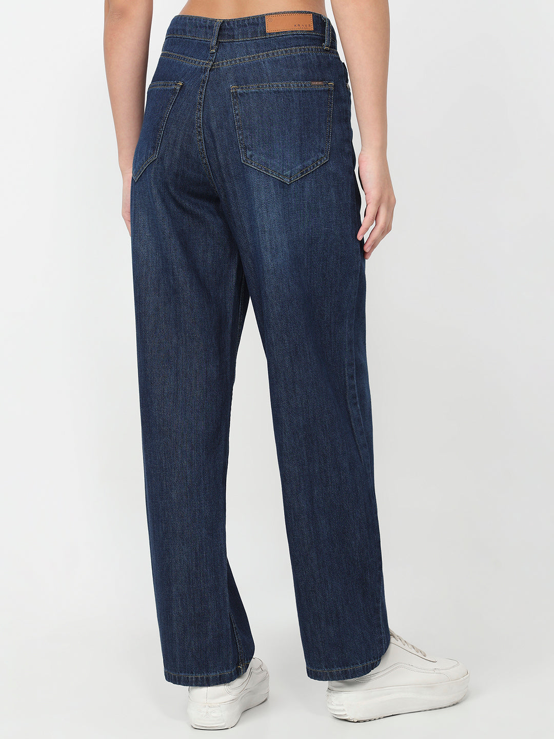 Women Blue High-Rise Barrel Jeans