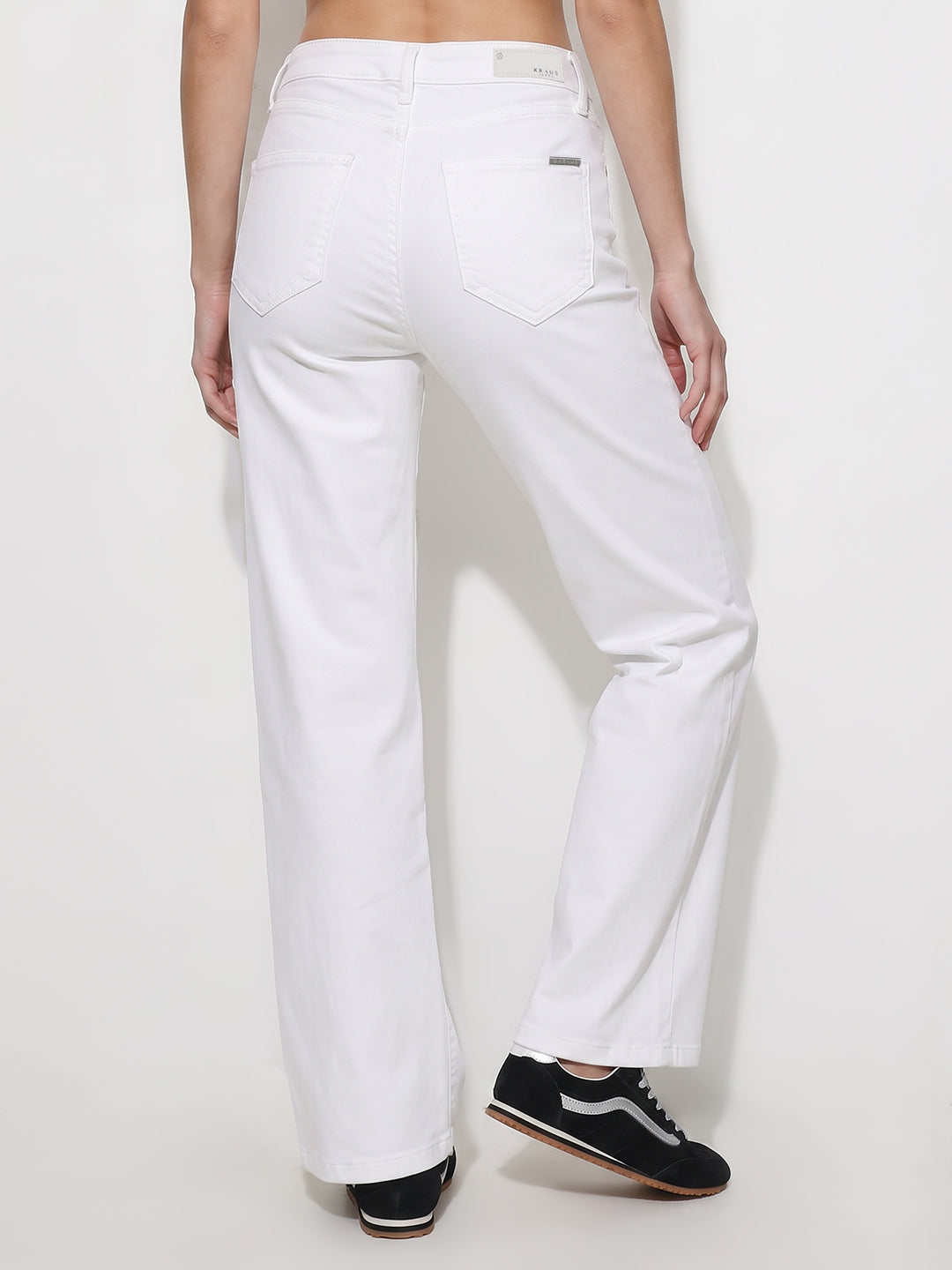 Women White High-Rise Straight Fit Jeans