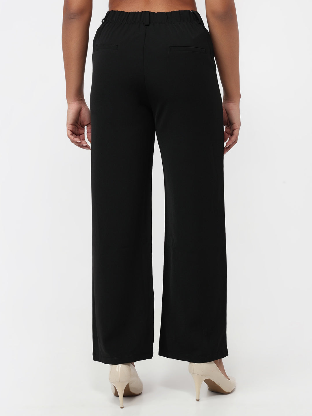 Women Black Wide Leg Korean Pants