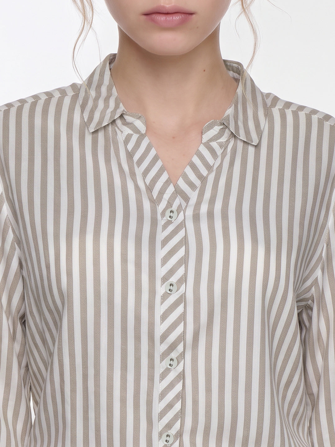 Brown/White Stripe Shirt