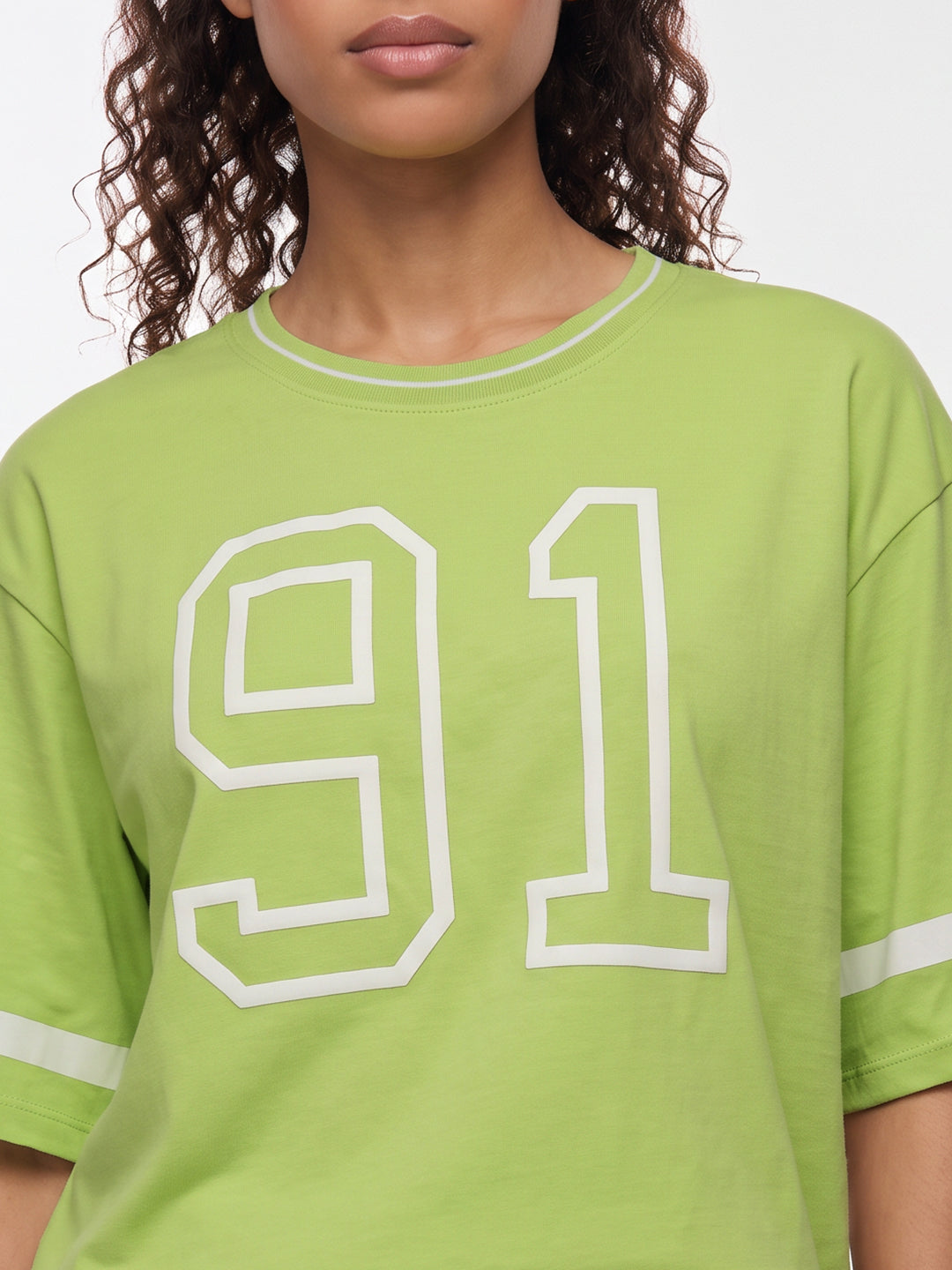 Lime Graphic Crop Genz Tees