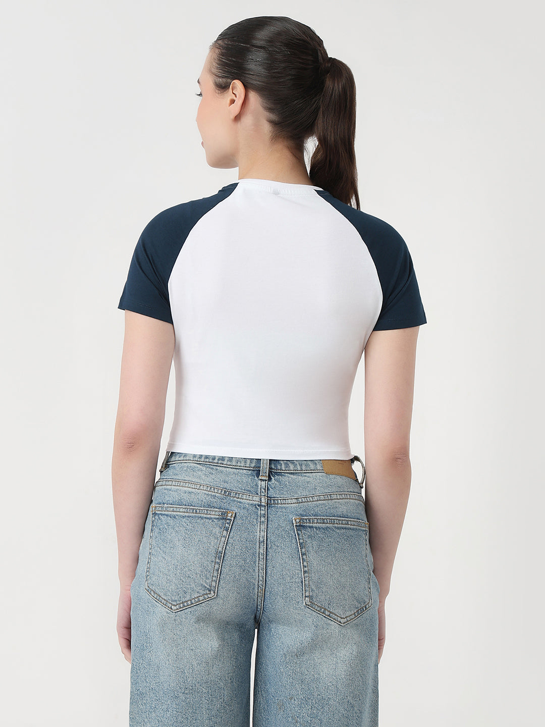 Women White/Airforce Genz T-Shirt