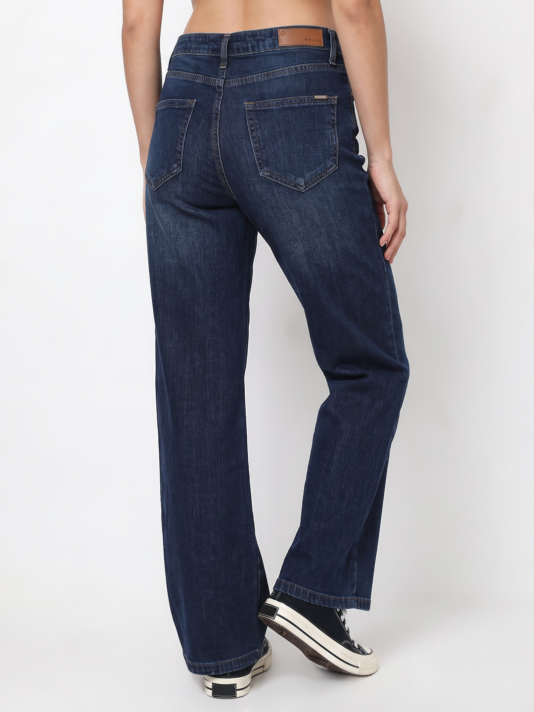 Women Blue High-Rise Wide Leg Jeans