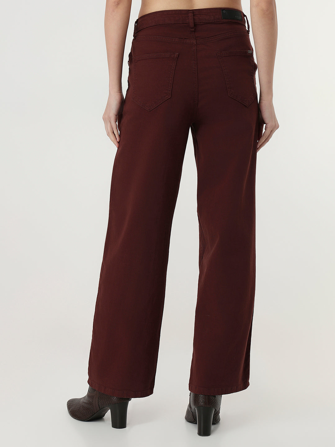 Women Sepia High-Rise Wide Leg Jeans