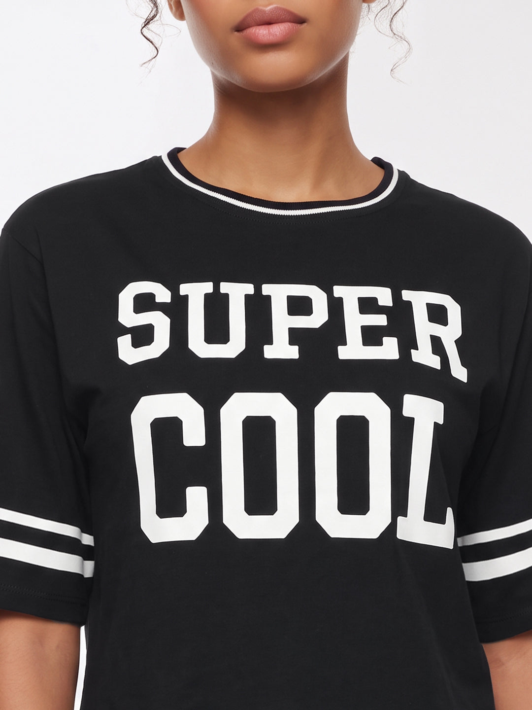 Black Graphic Crop Genz Tees