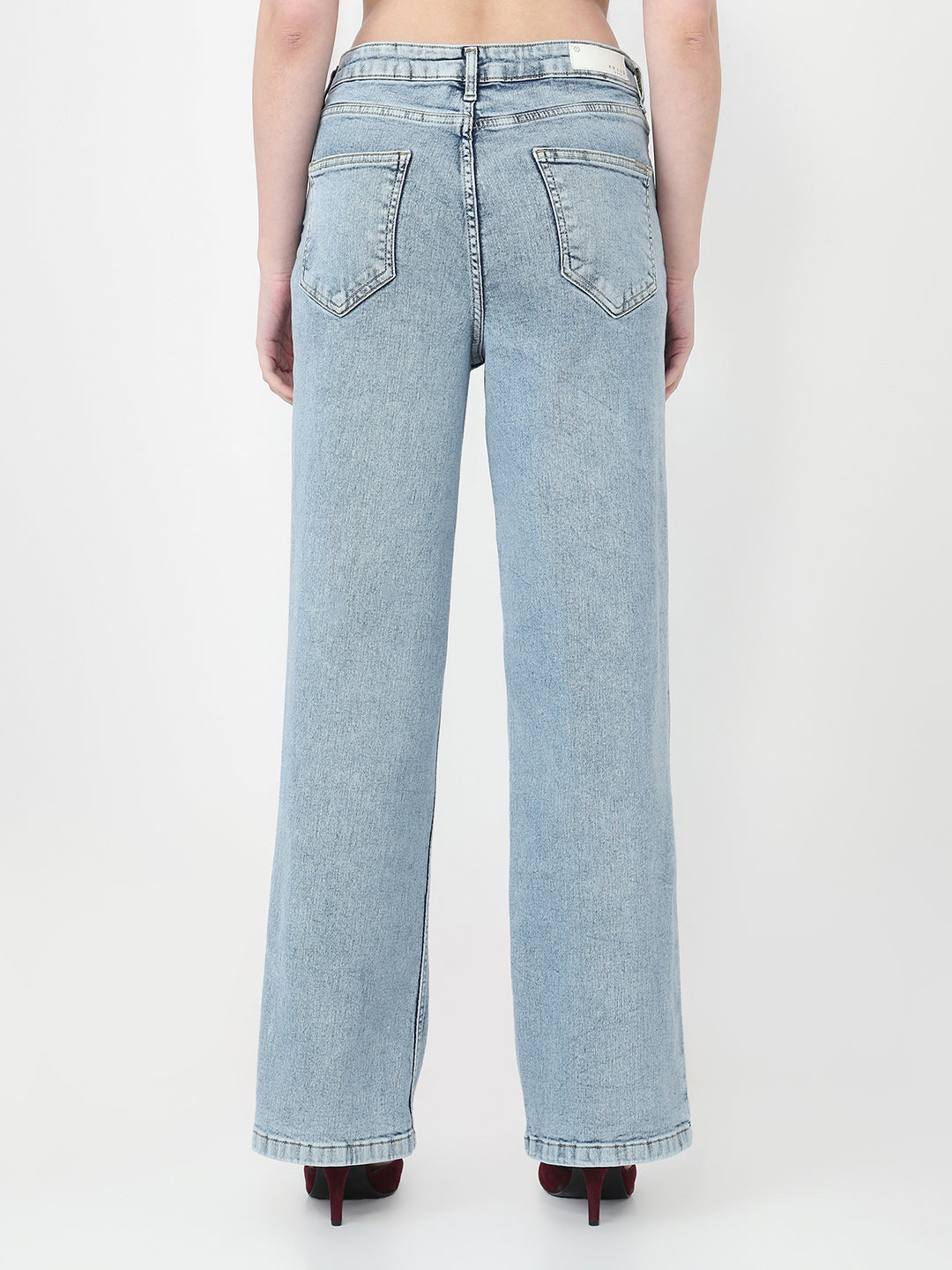 Women Blue High-Rise Wide Leg Jeans