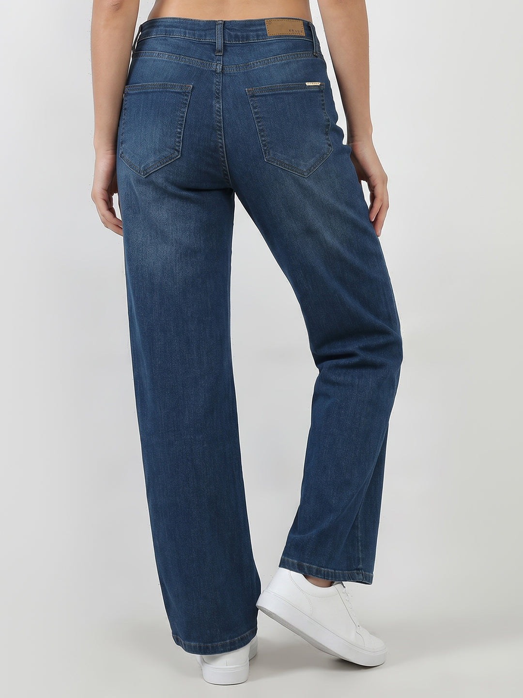 Women Blue High-Rise Straight Fit Jeans