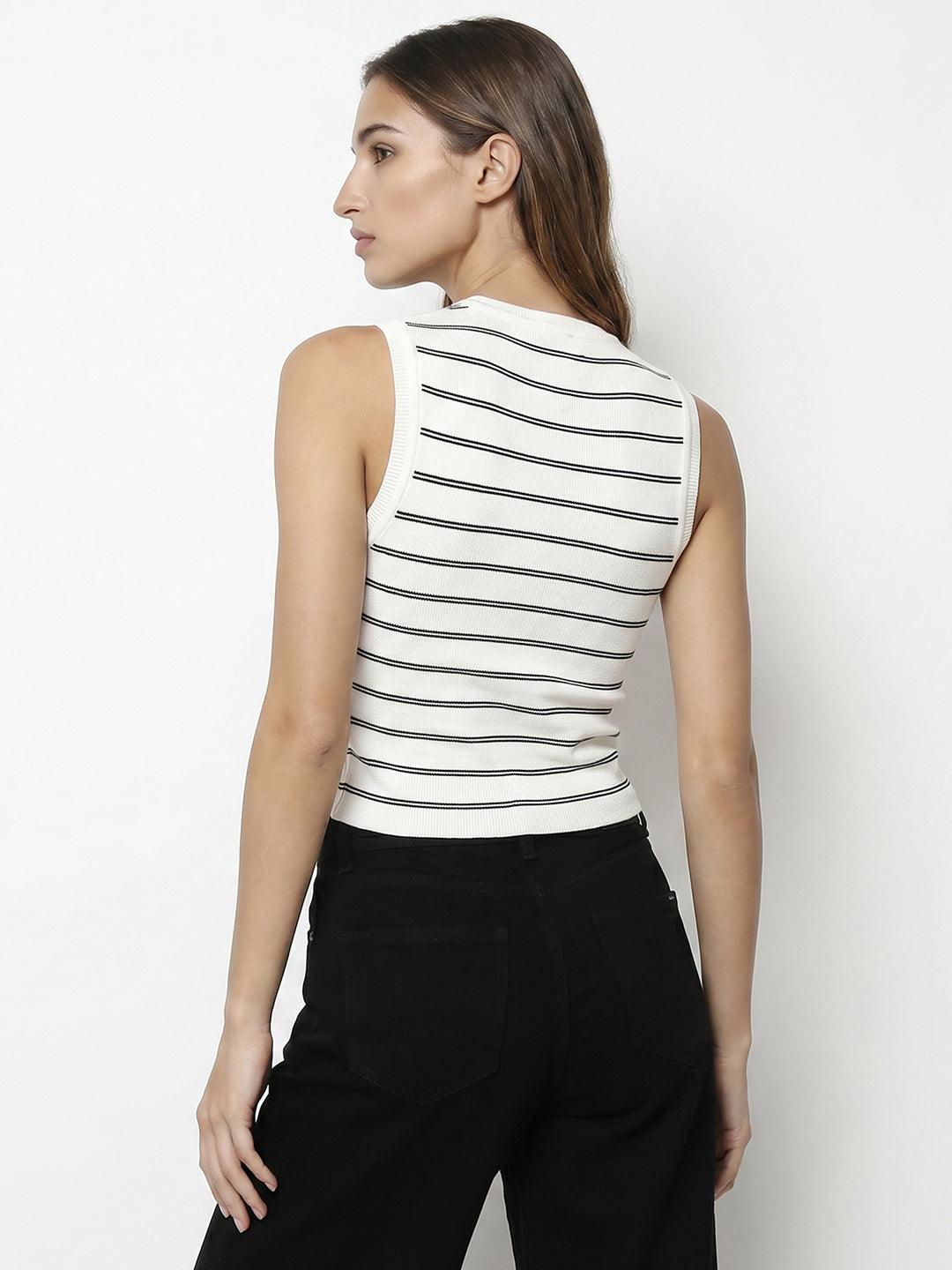 Women Black/White Tank Top