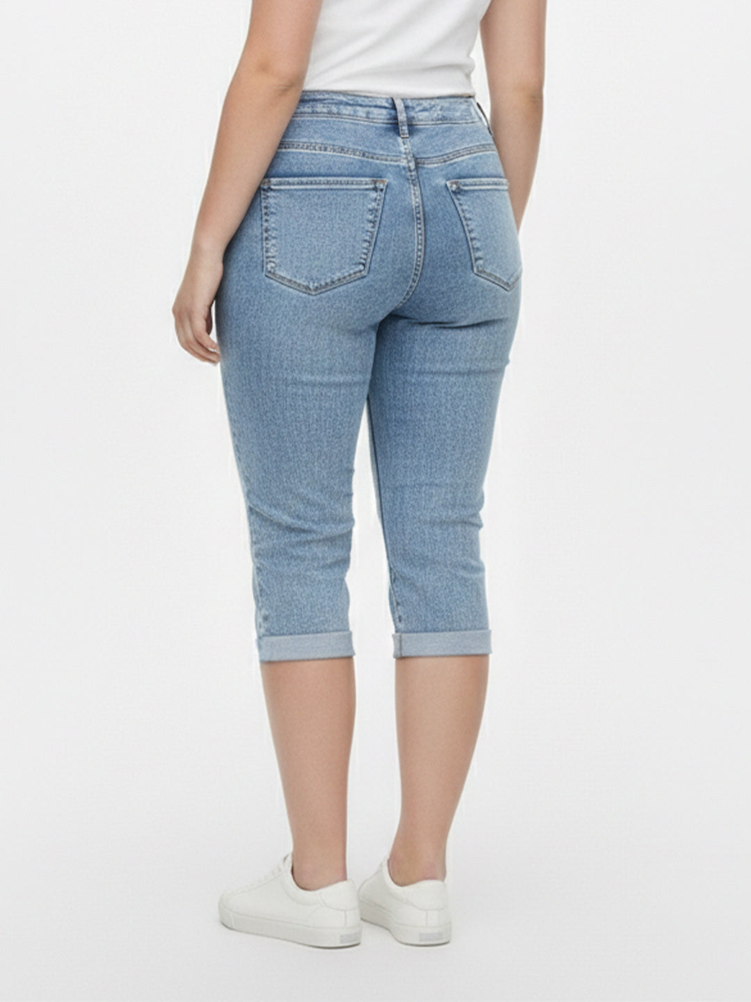 Women Blue High-Rise Capri