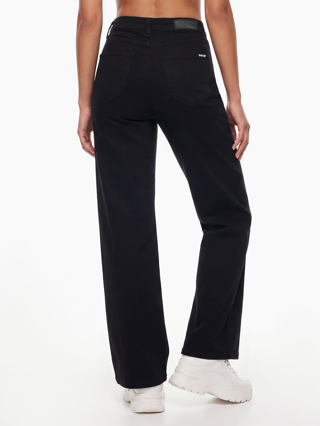 Black High-Rise Super Wide Leg Jeans