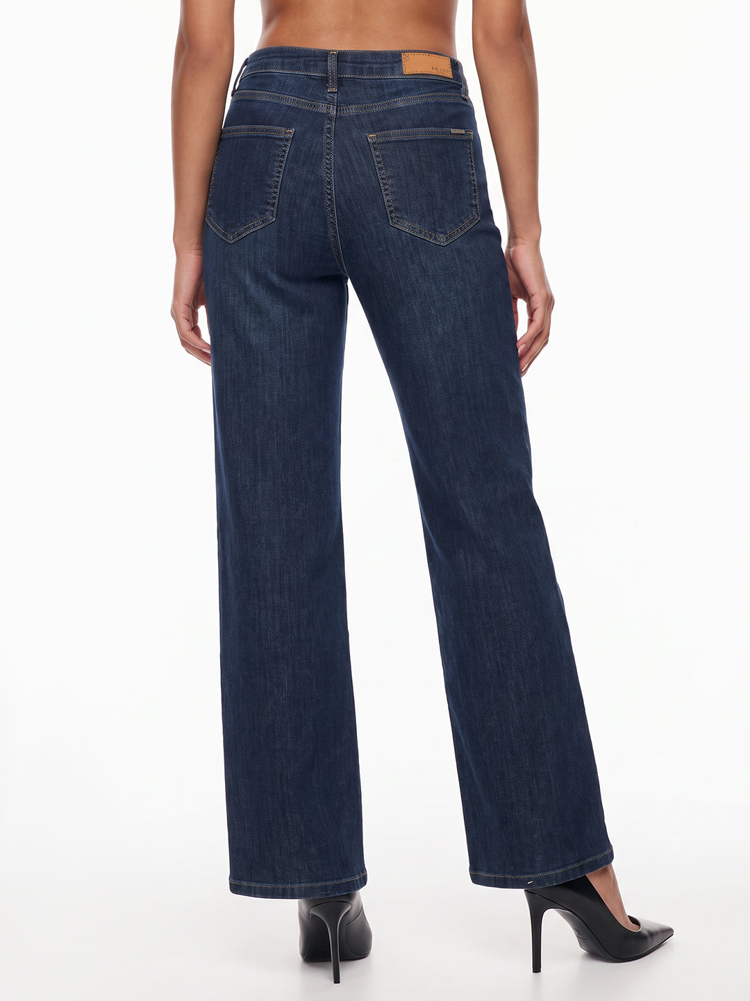 Dark Blue High-Rise Super Wide Leg Jeans