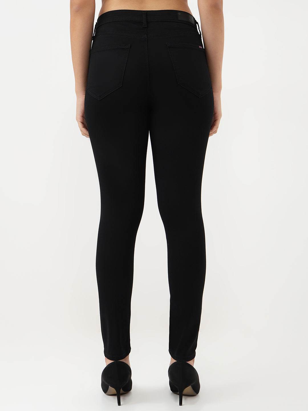 Women Solid Sky High Skinny Jeans
