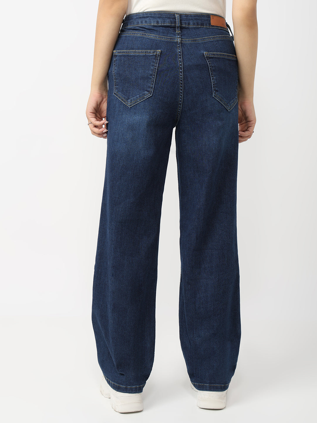 Dark Blue High-Rise Straight Fit Jeans