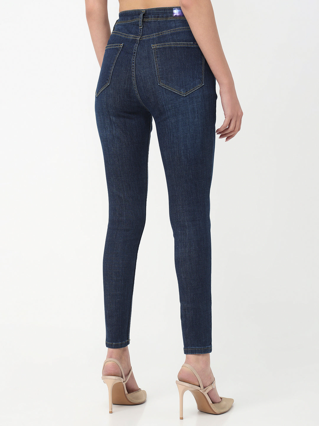 Women Dark Blue High-Rise Skinny Jeans