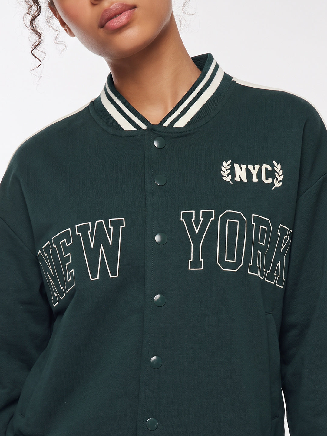 Bottle Green Varsity Jacket