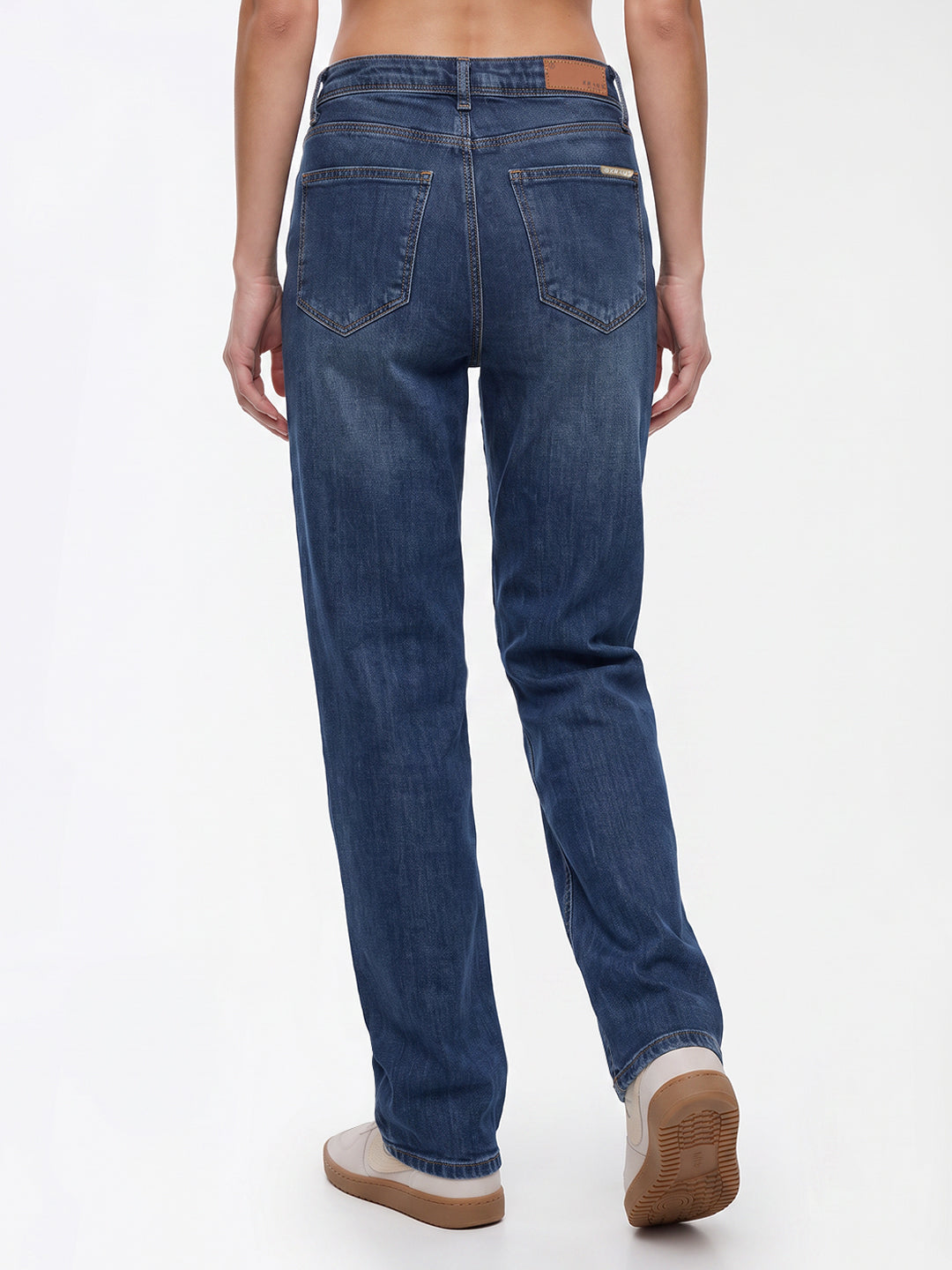 Women Blue High-Rise Crop Flare Jeans