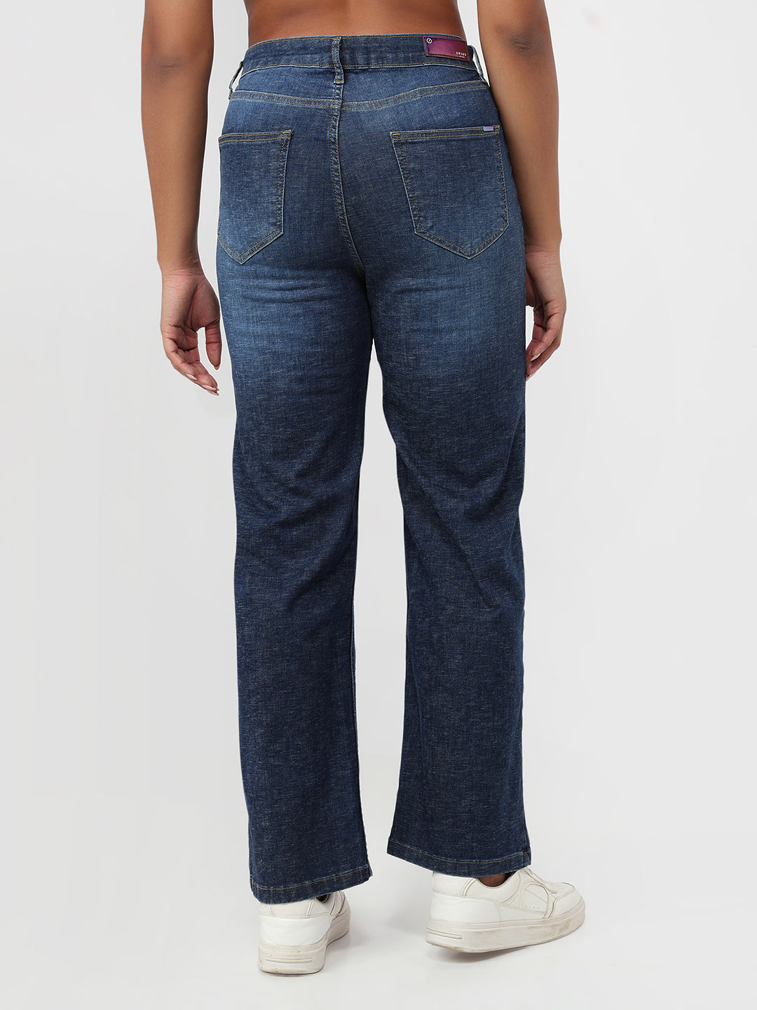 Women Blue High-Rise Straight Fit Jeans