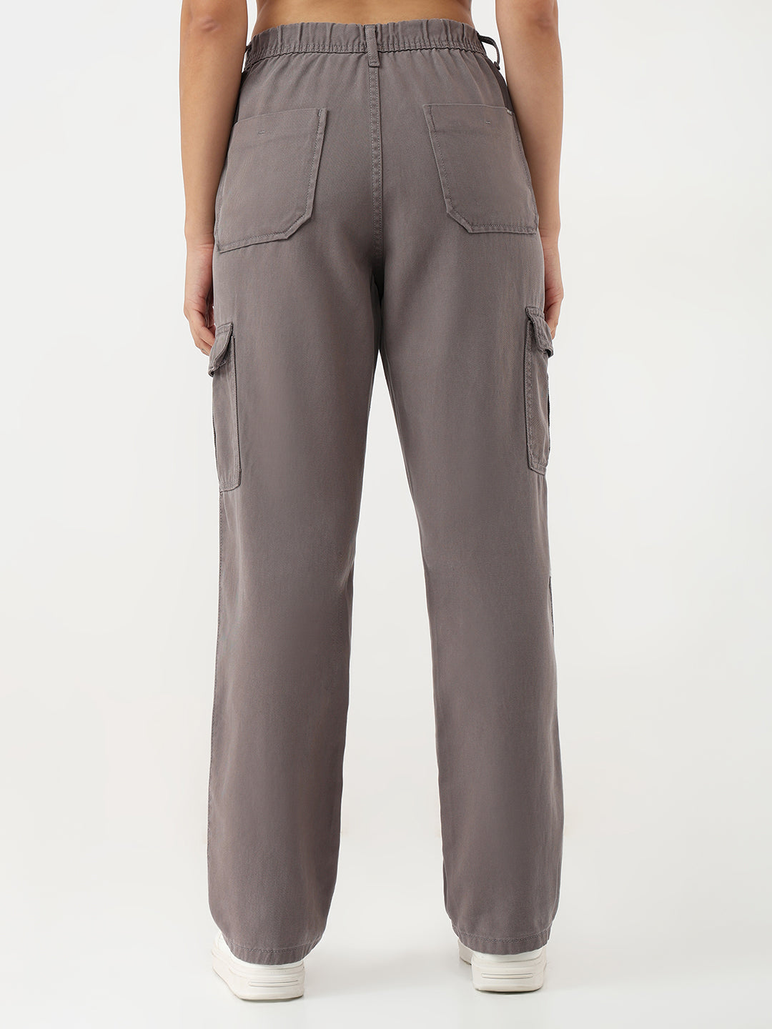Women Grey High-Rise Cargo