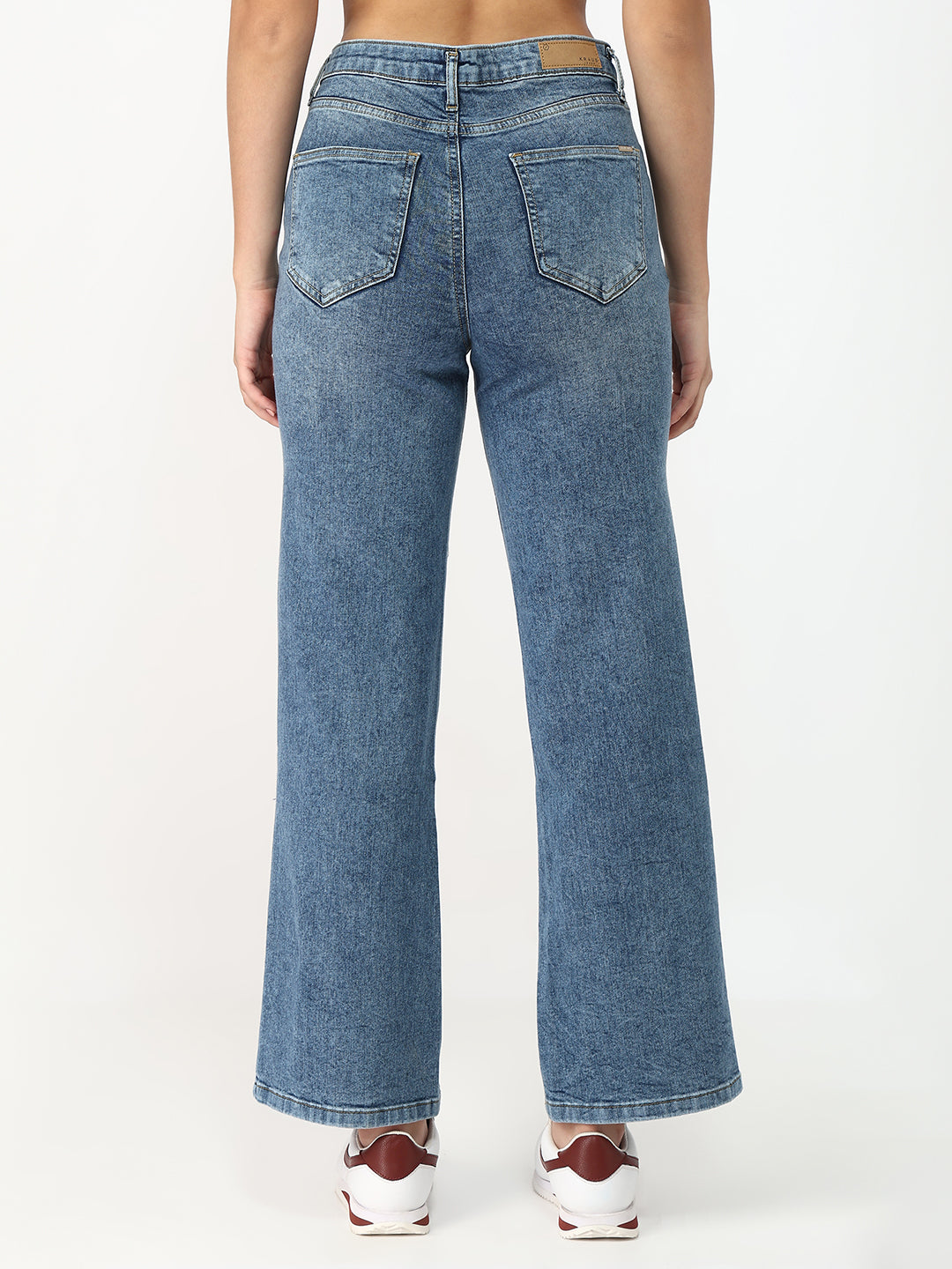 Women Blue High-Rise Wide Leg Jeans