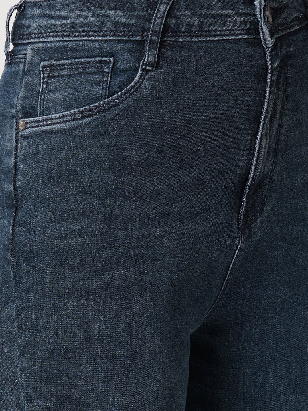 Women Blue High-Rise Slim Straight Fit Jeans