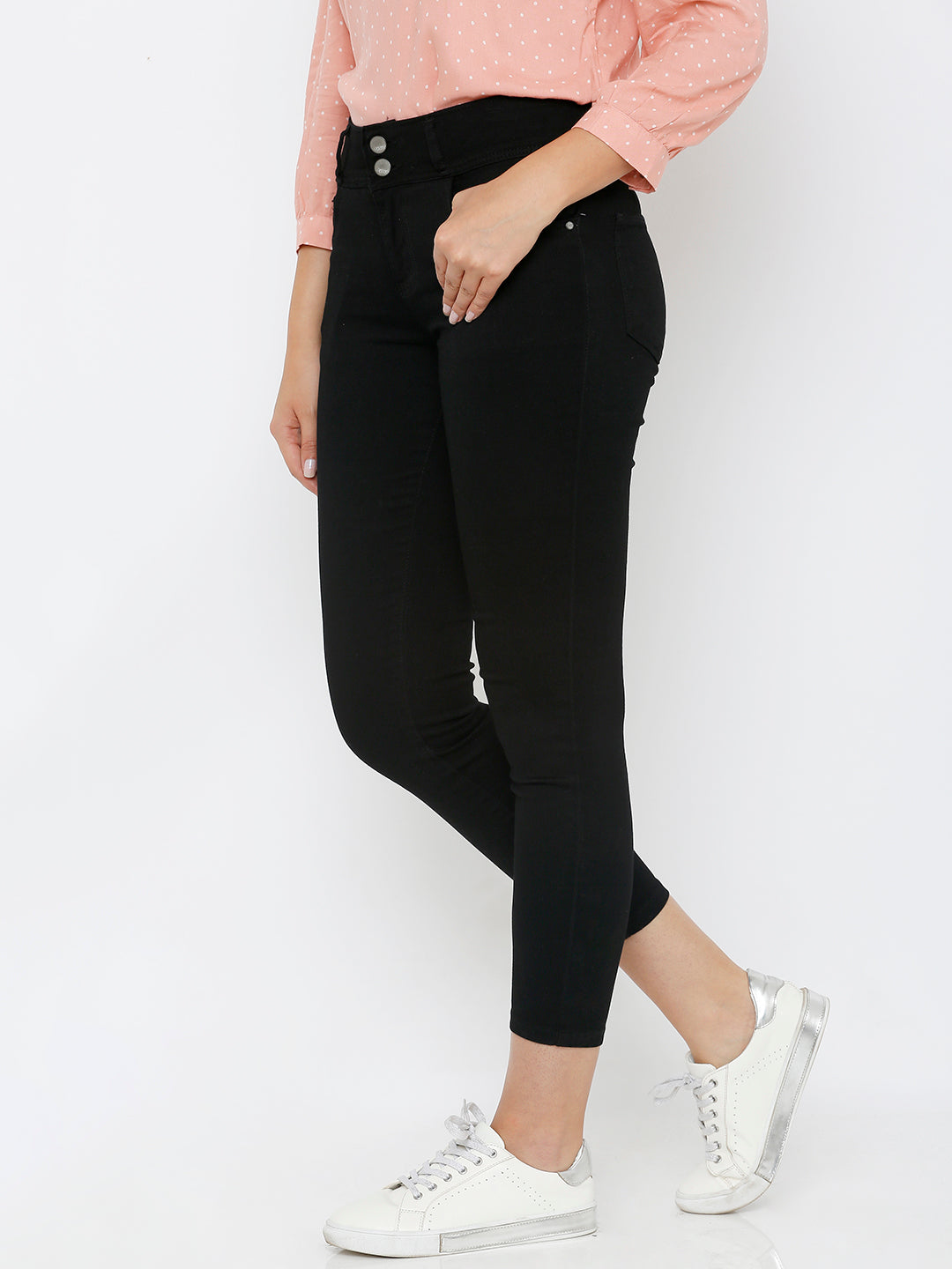 Women Black High-Rise Skinny Jeans