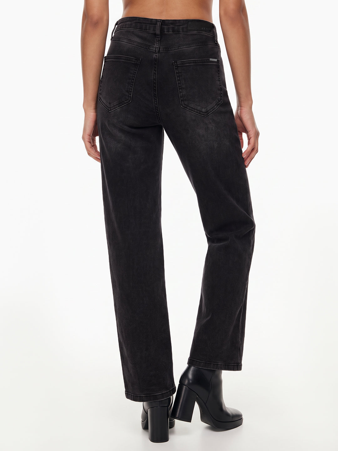 Charcoal High-Rise Straight Fit Jeans