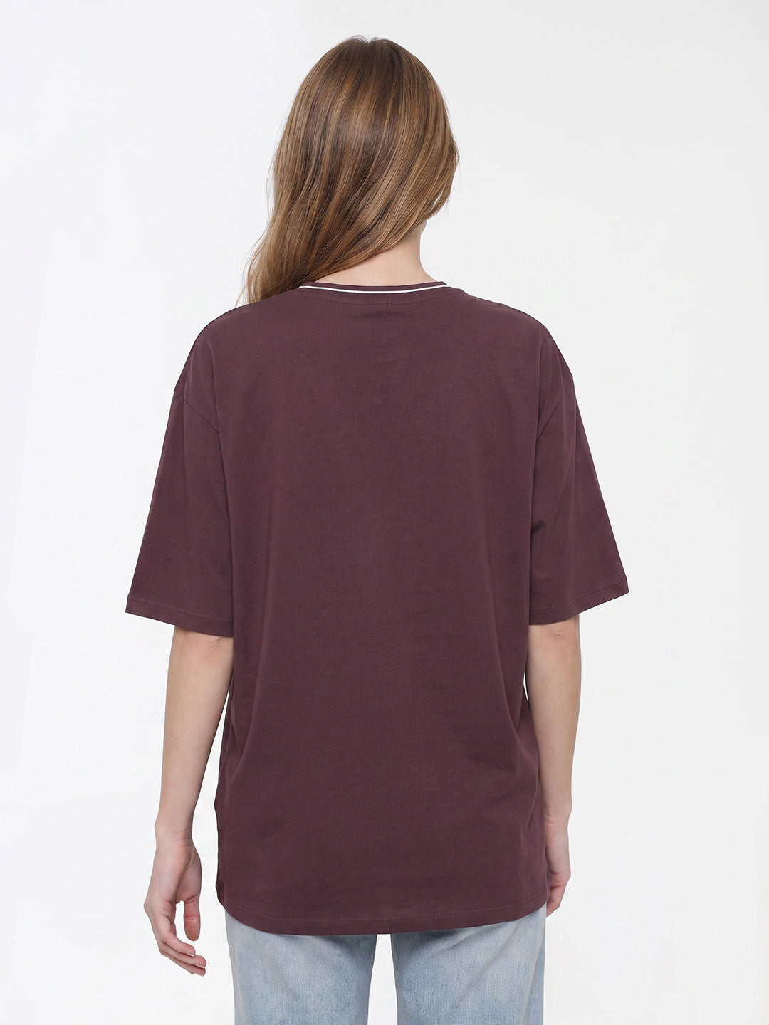 Women Mauve Oversized T-Shirt