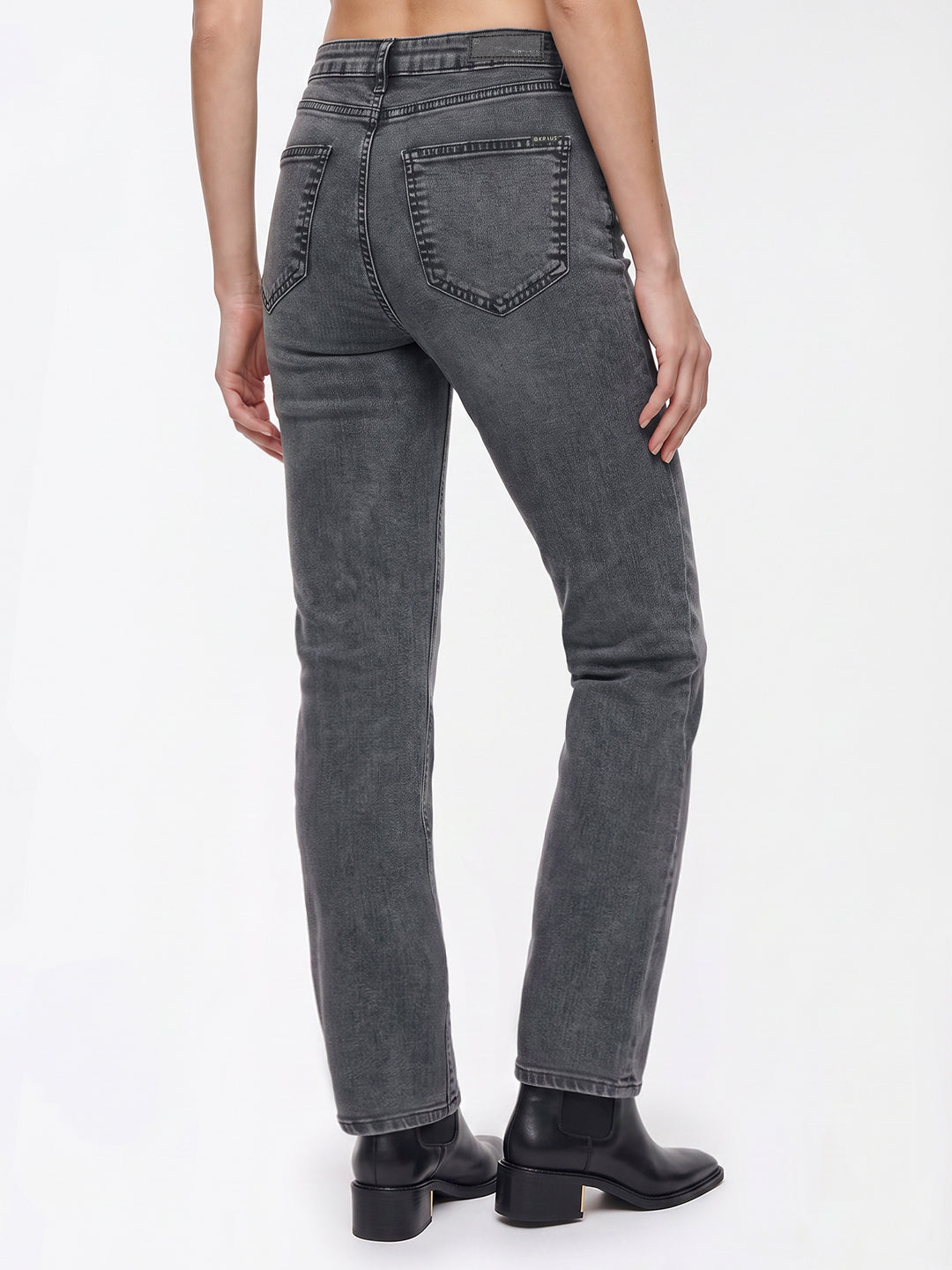 Women Dark Blue High-Rise Slim Straight Fit Jeans
