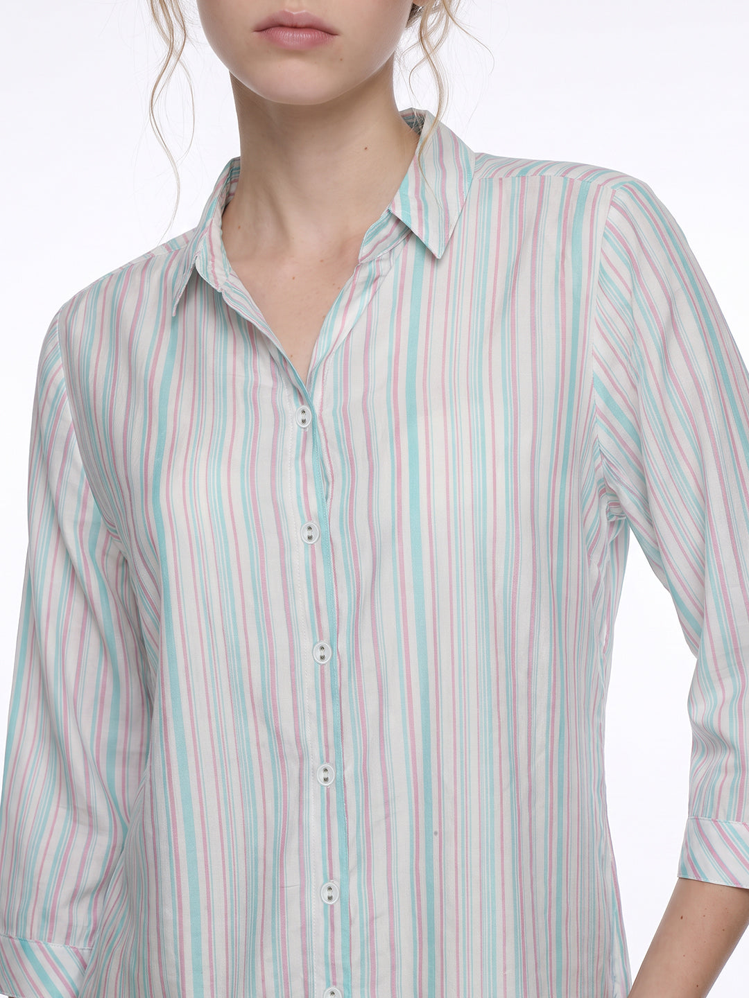 Aqua/Lavender Stripe Shirt