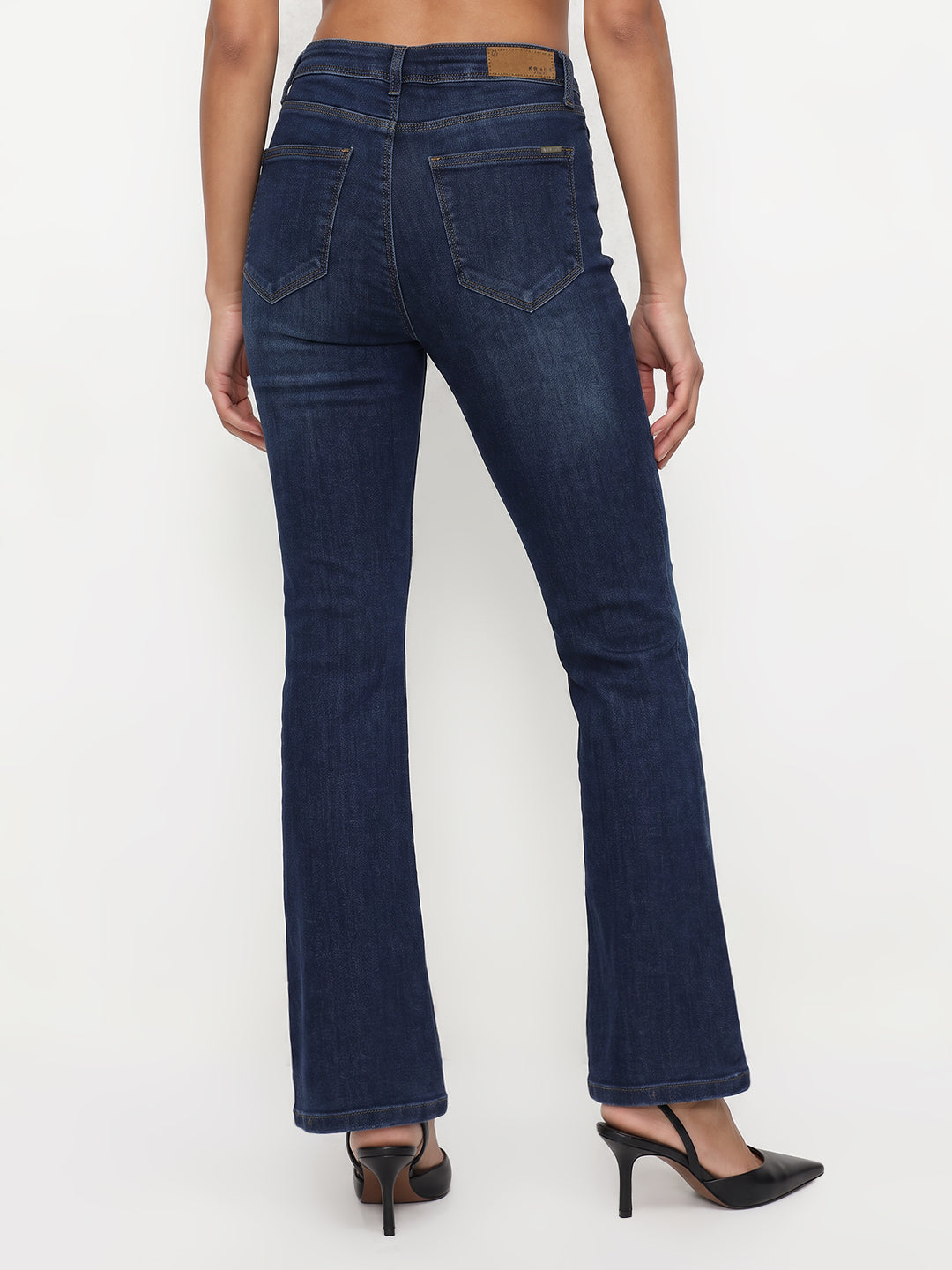 Blue High-Rise Flare Jeans