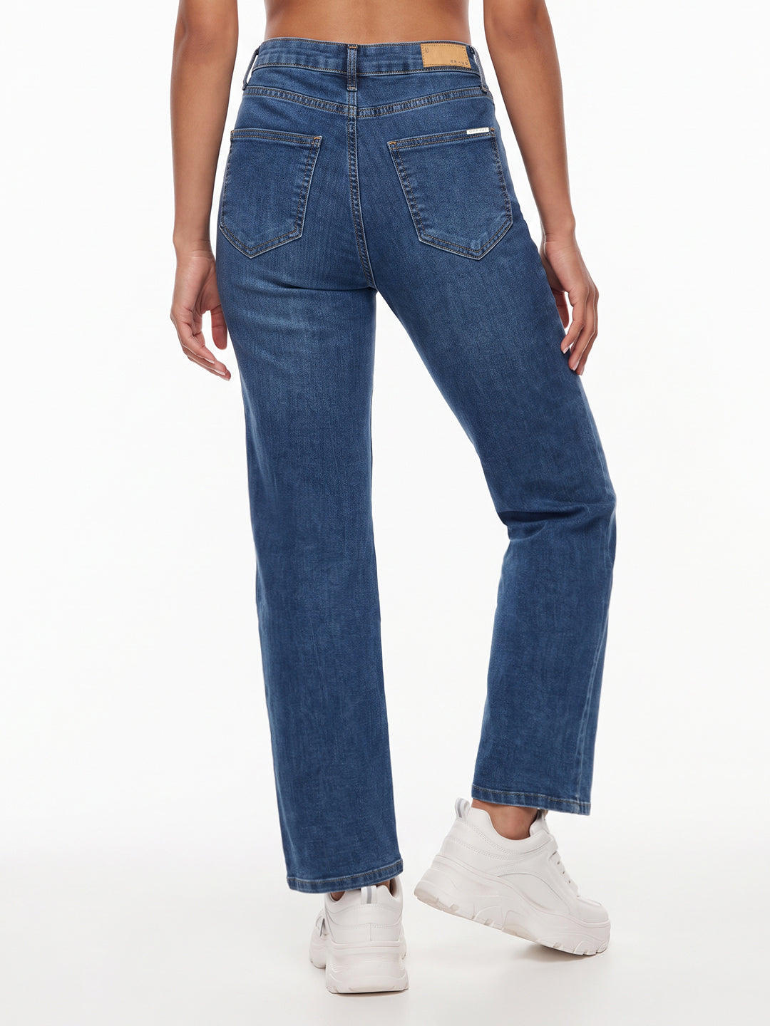 Blue High-Rise Wide Leg Jeans