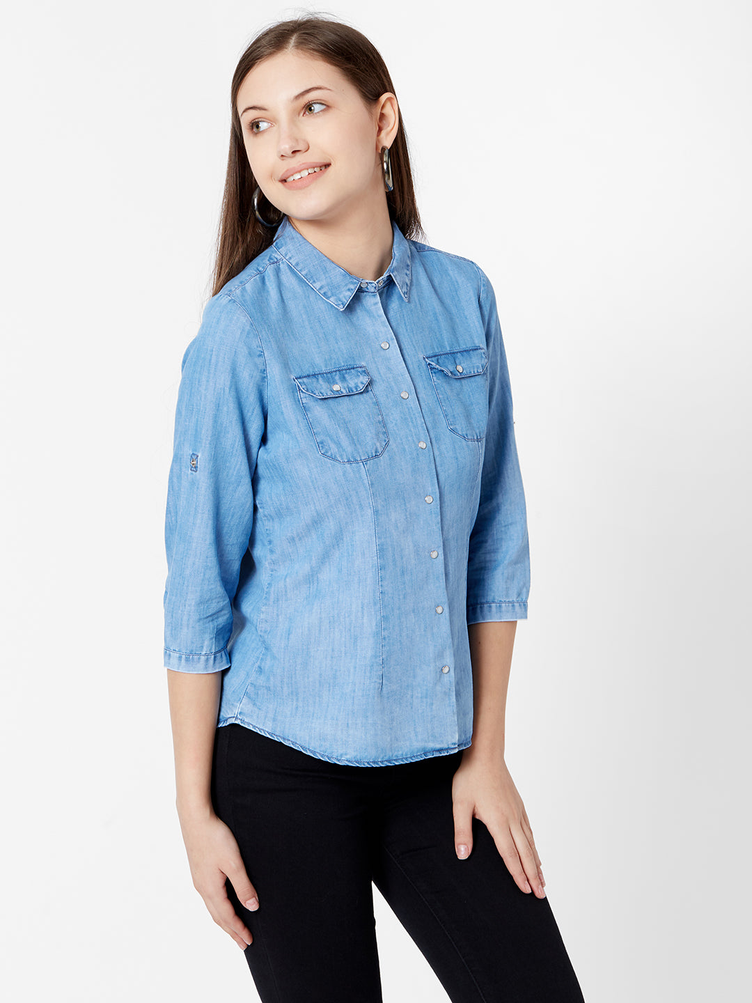 Women Blue Denim Shirt