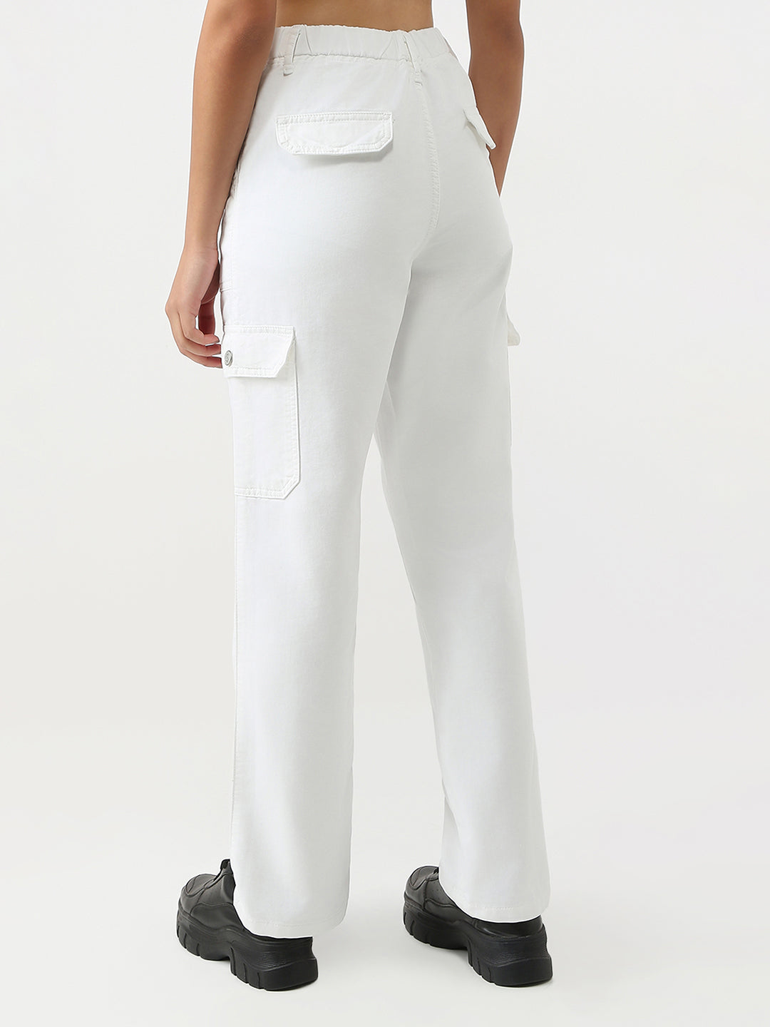 Women White Mid-Rise Cargo