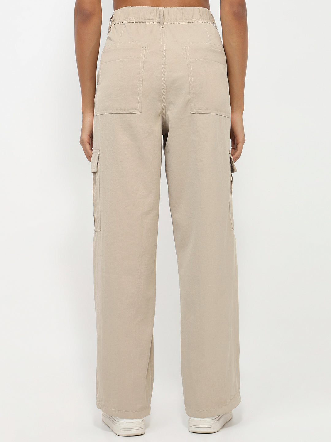 Women Beige Mid-Rise Cargo