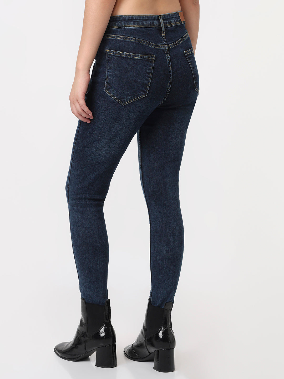 Women Dark Blue High-Rise Skinny Jeans