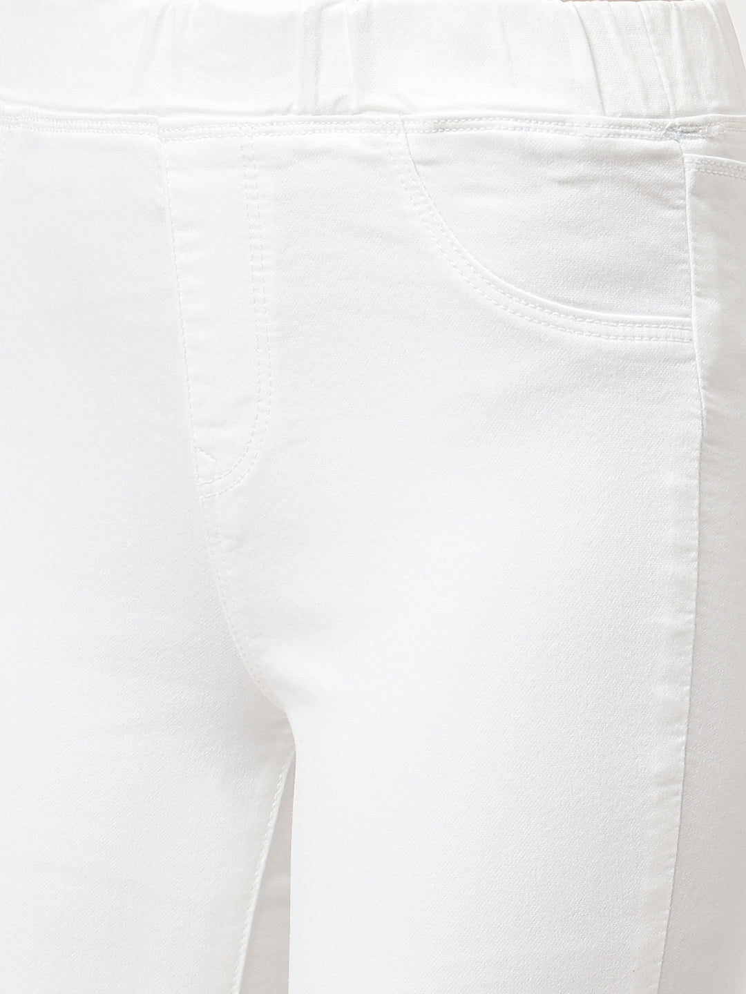 Women White Mid-Rise Leggings