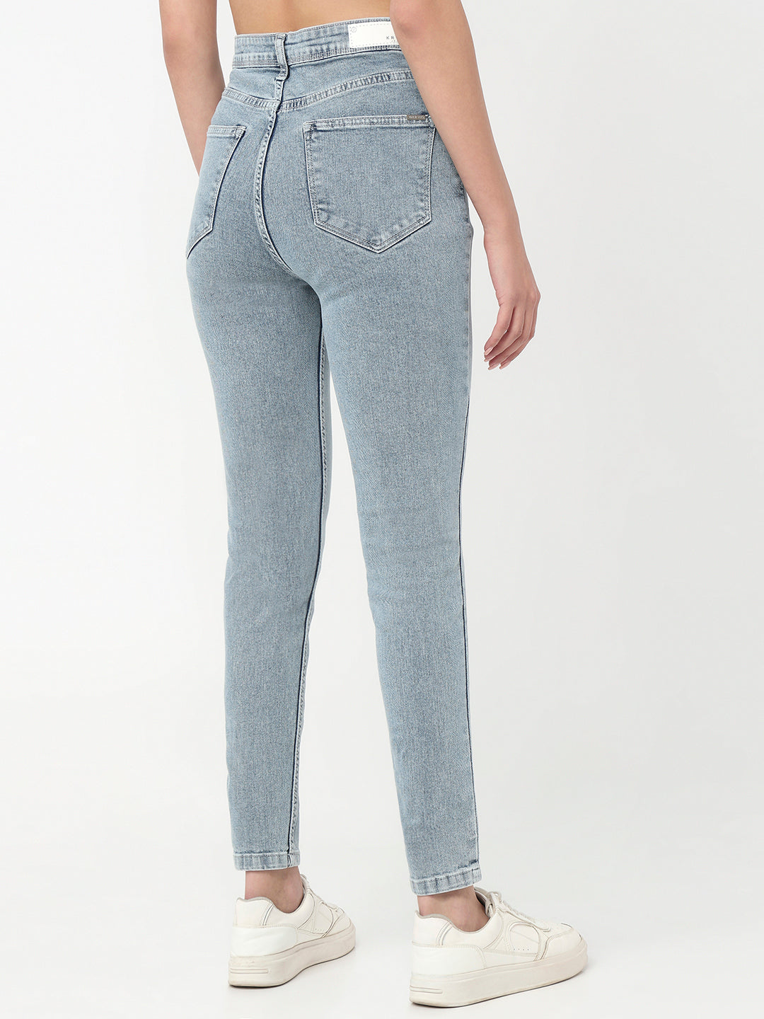 Women Light Blue High-Rise Skinny Jeans