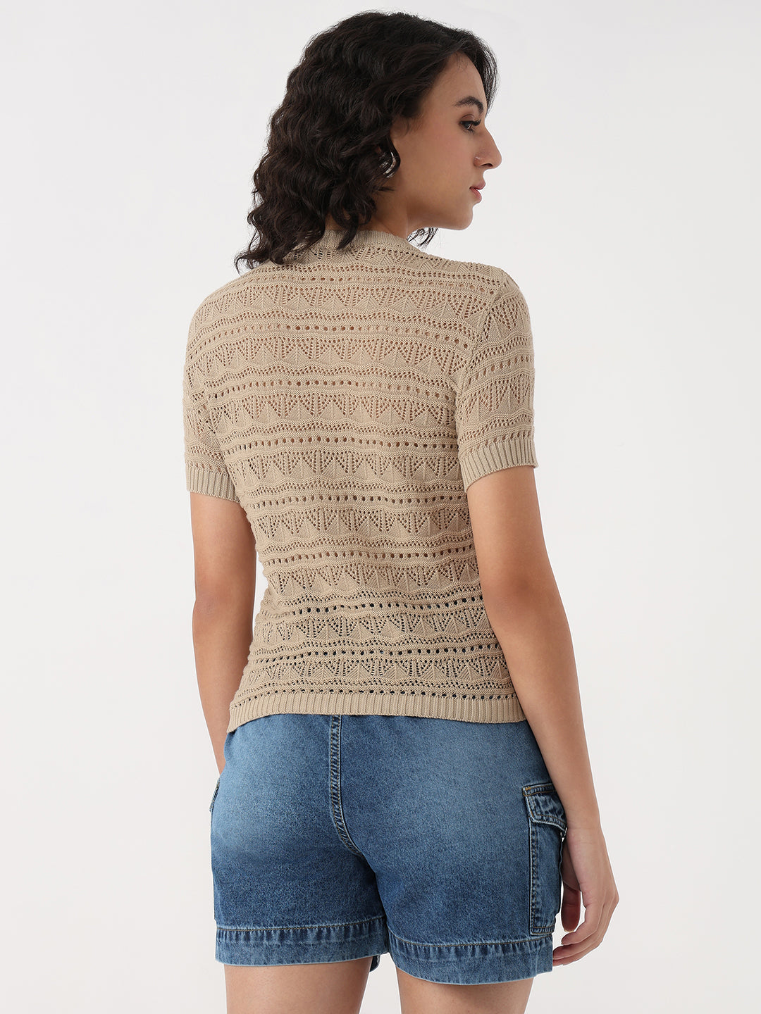 Women Summer Sand Slim Flat Knit Top