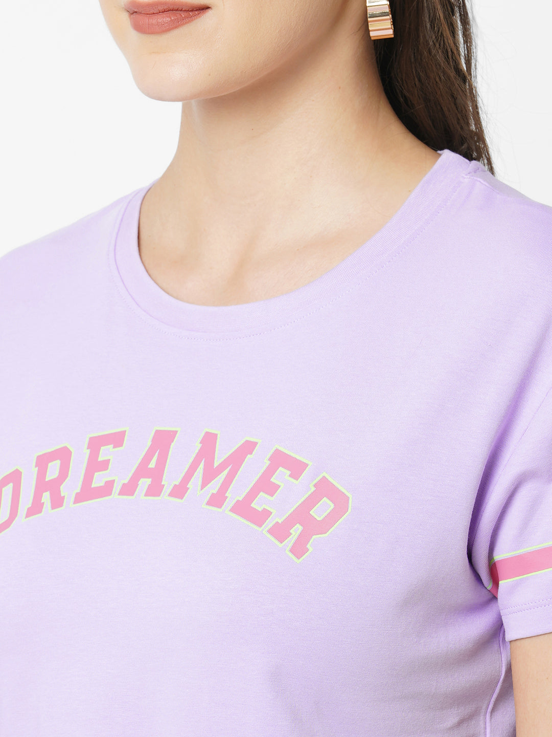 Women Lilac Crop T-Shirt