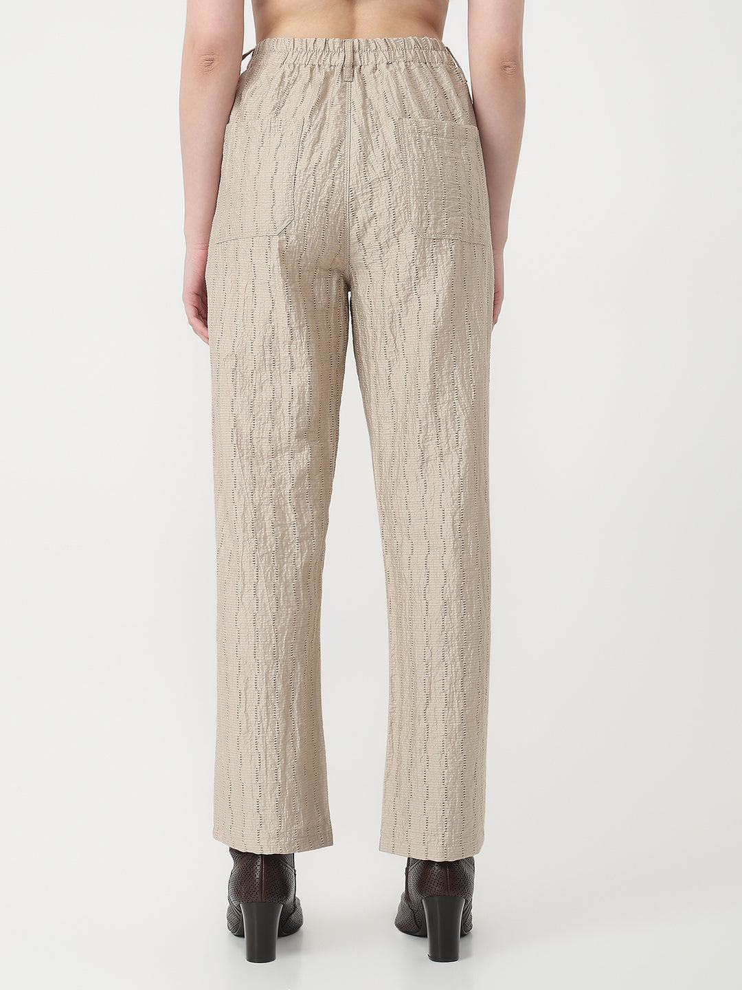 Women Pumice Stone Straight Fit Korean Pants