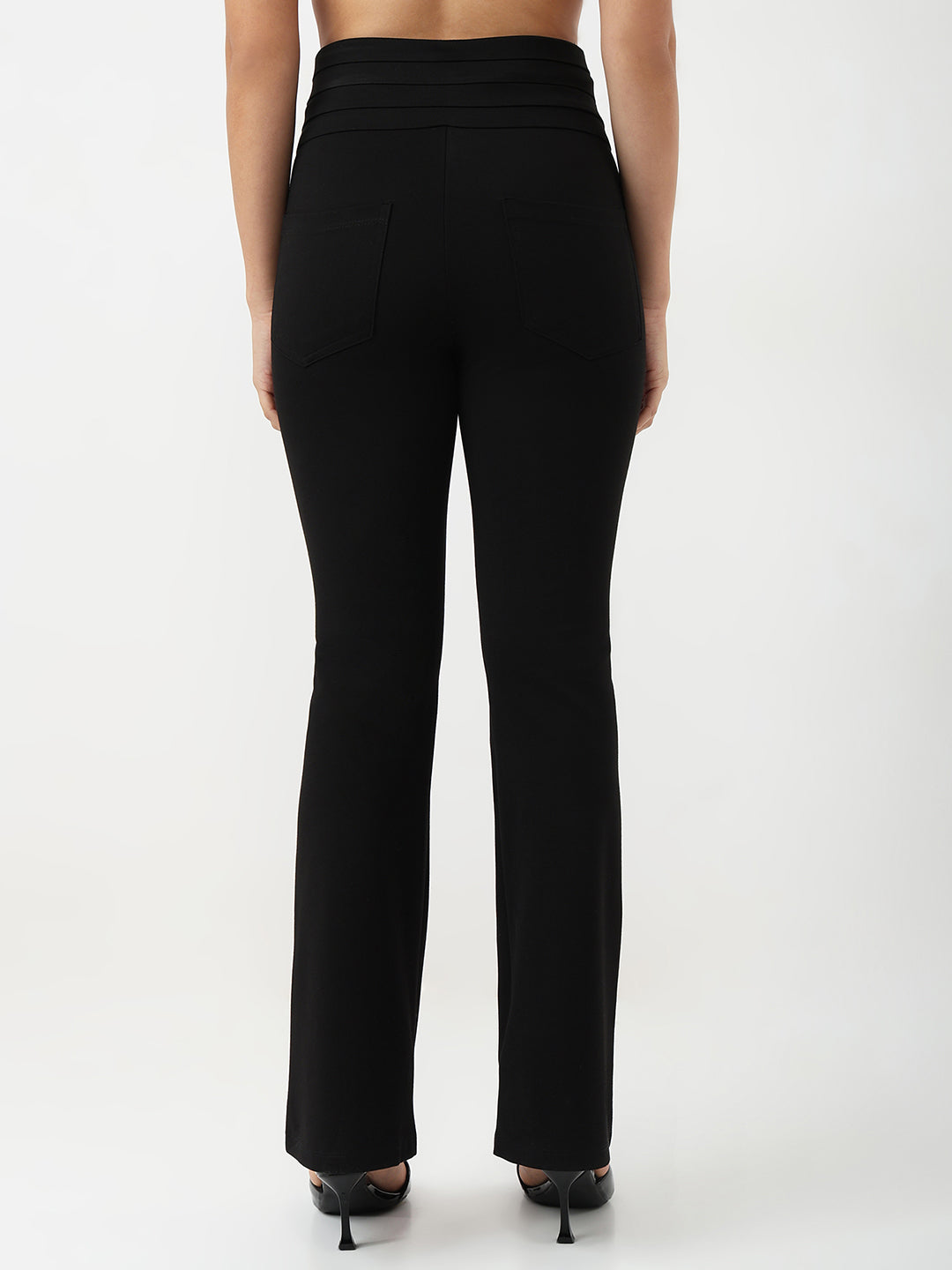 Women Solid Flare Treggings