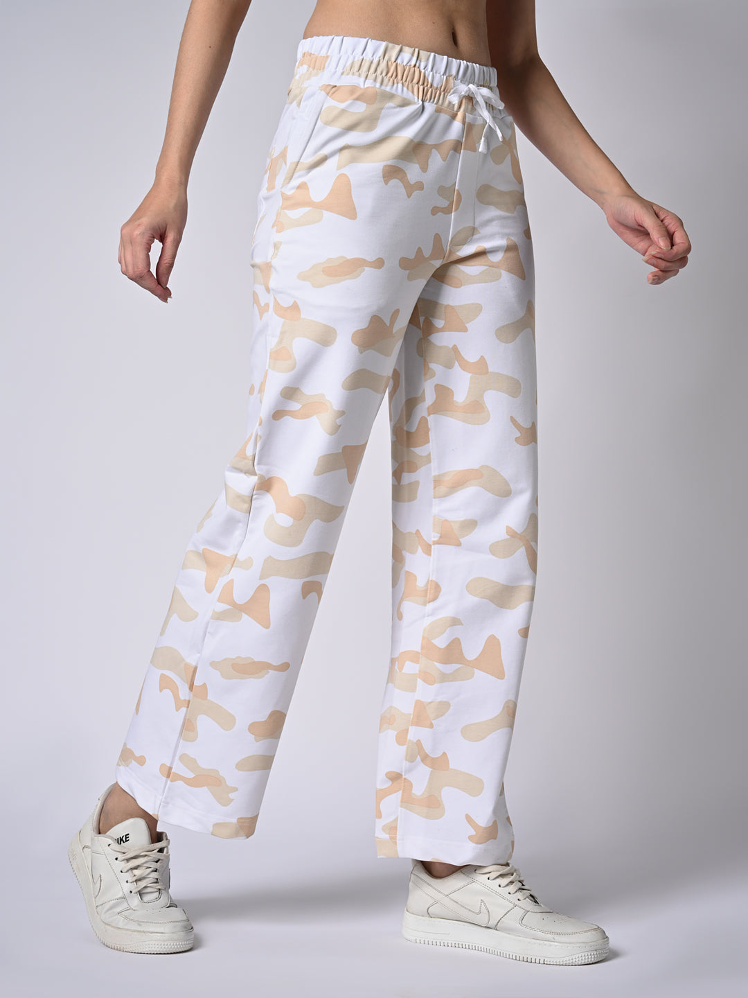 Women Beige Slim Fit Athleisure Pant