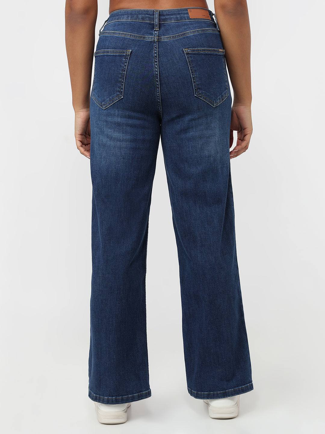 Women Blue High-Rise Wide Leg Jeans