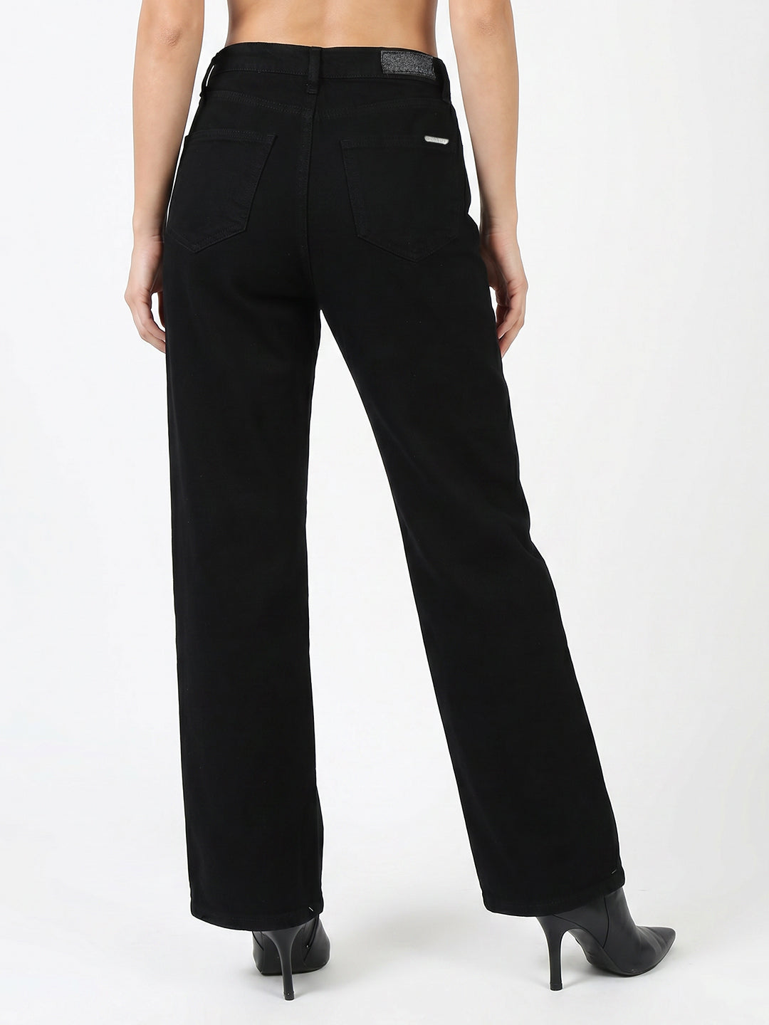 Women Light Blue High-Rise Wide Leg Jeans