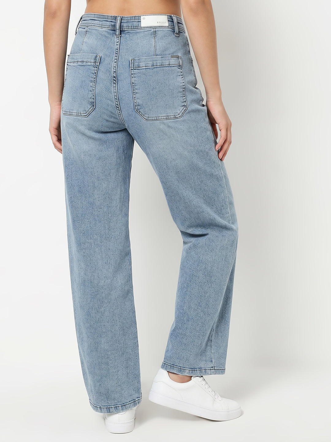 Light Blue Ribcage Wide Leg Jeans