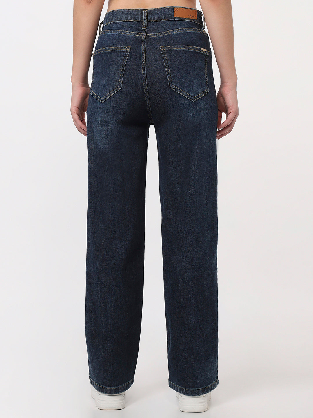 Women Blue High-Rise Straight Fit Jeans