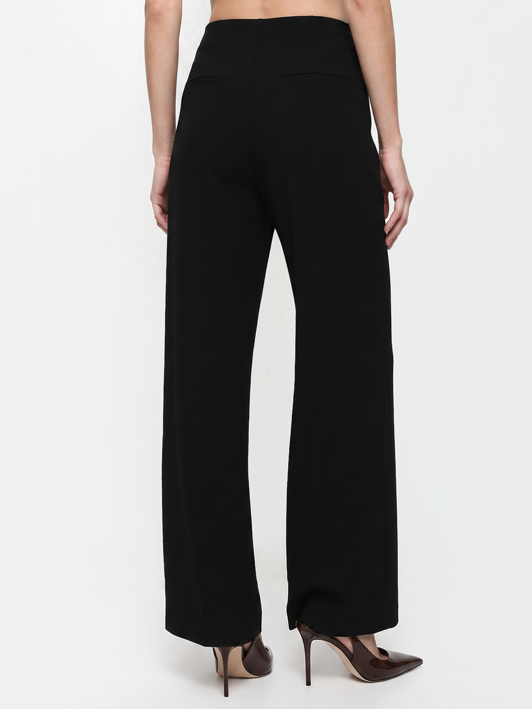 Women Black Wide Leg Treggings