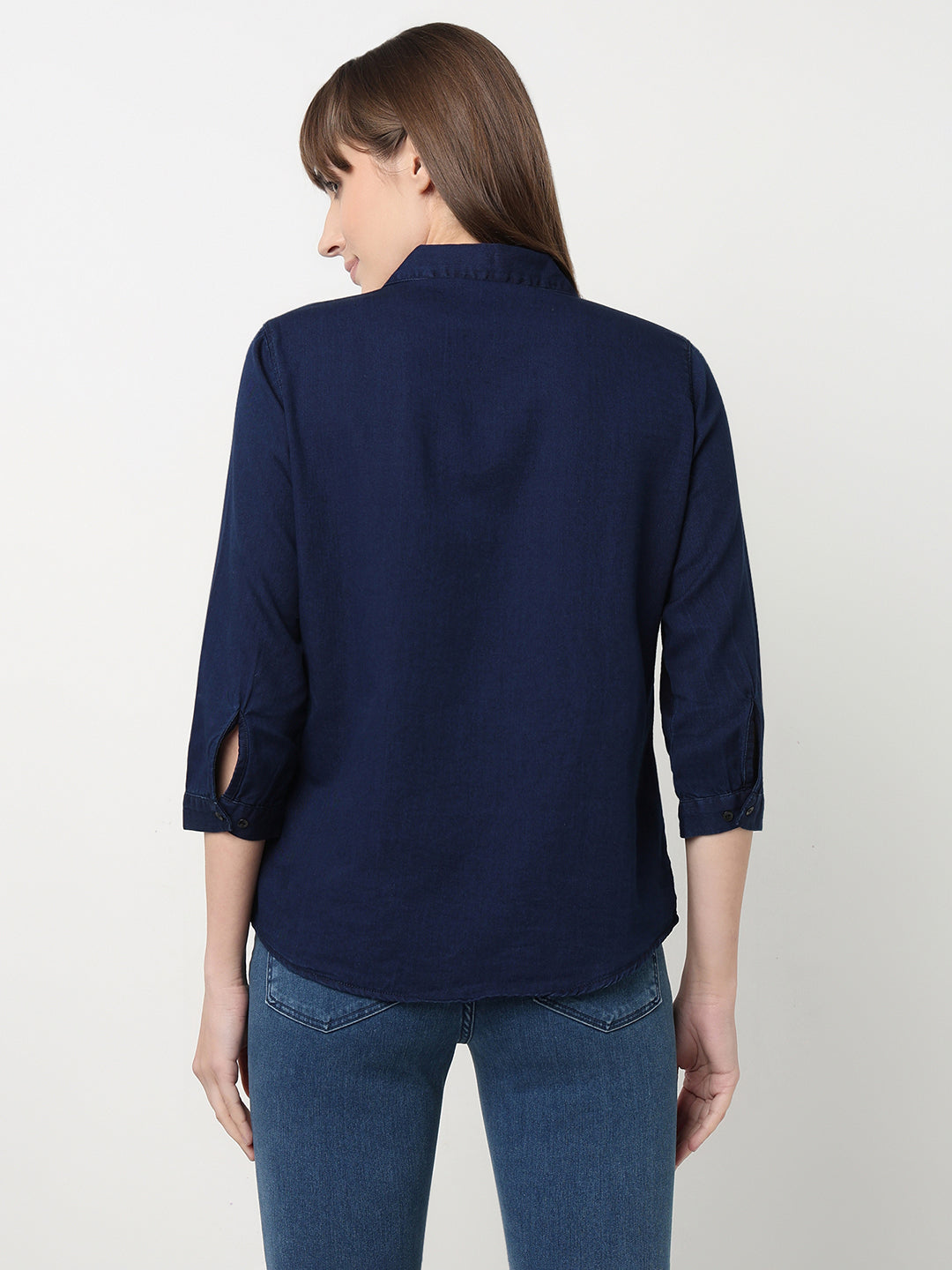Women Ink Blue Slim Fit Shirt